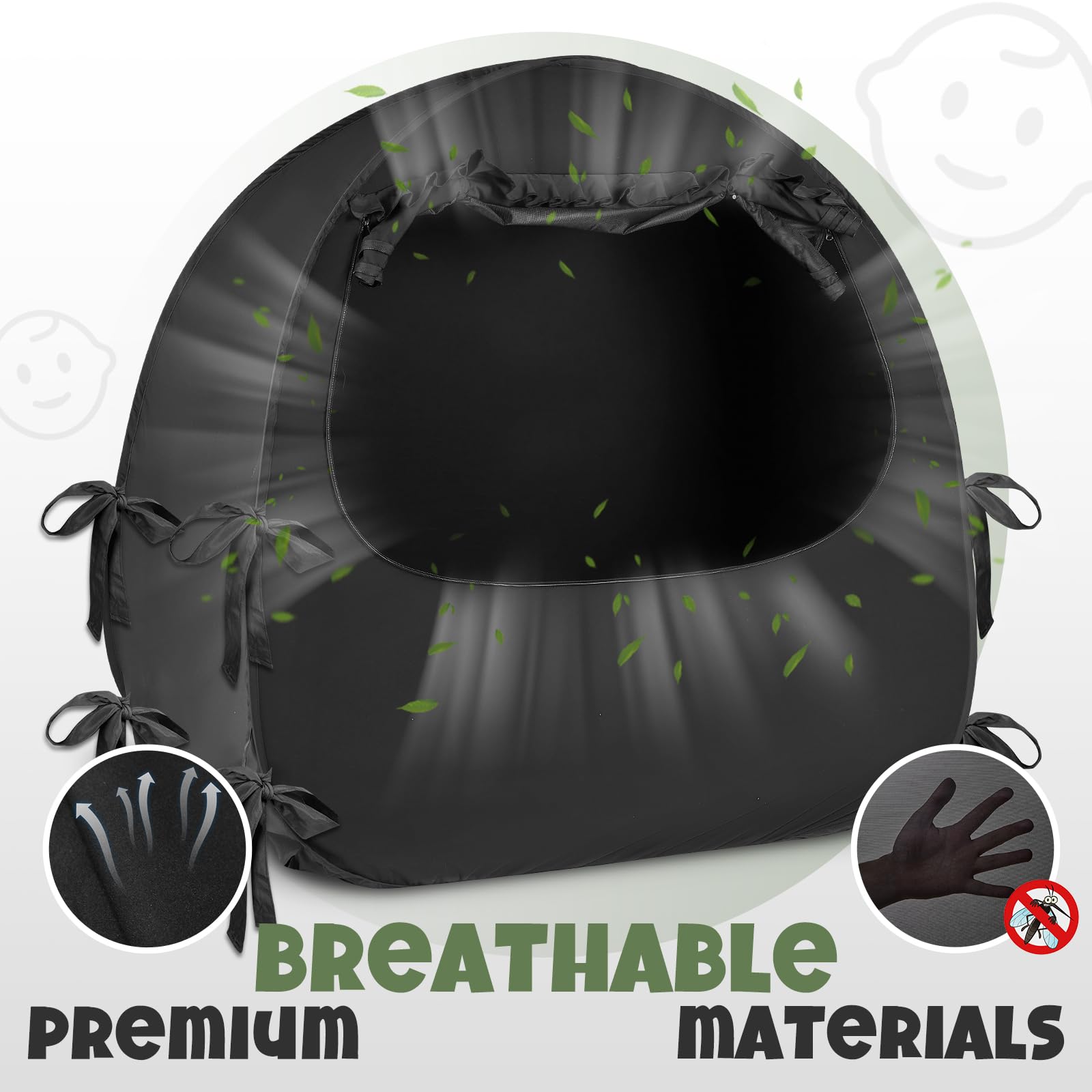 BORNA blackout tent with mesh pockets supports airflow and easy monitoring.