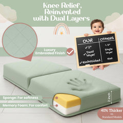 Bornealand embroidered bath kneeler detail highlights premium design for stylish bath time.