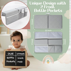 Bornealand embroidered detail enhances the bath time accessory with premium style.
