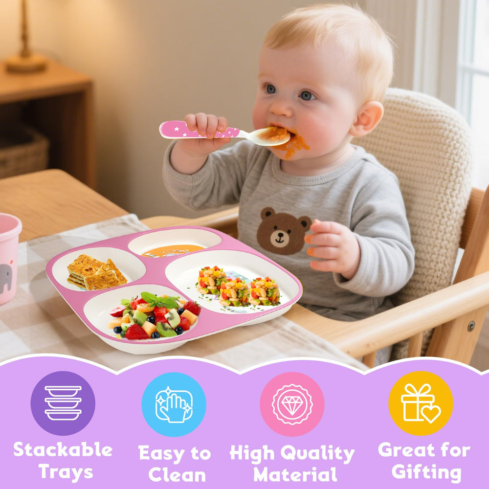 Boromine divided melamine plates Princess design makes meals feel special and kids engaged.