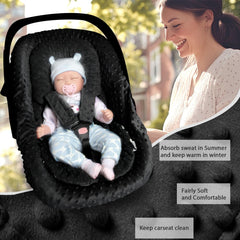 Boryokun car seat cover liner closeup of mink velvet highlights skin-friendly softness.