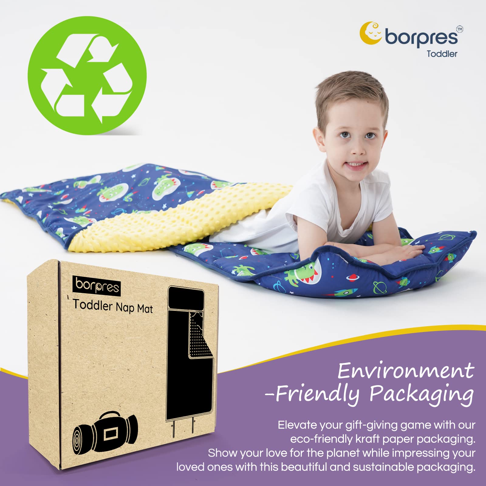 BORPRES nap mat folded and stored for daycare routines or storage