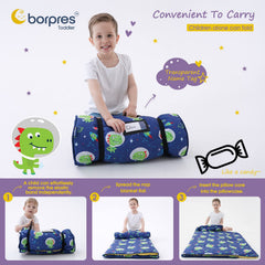 BORPRES nap mat with detachable pillow enables easy washing