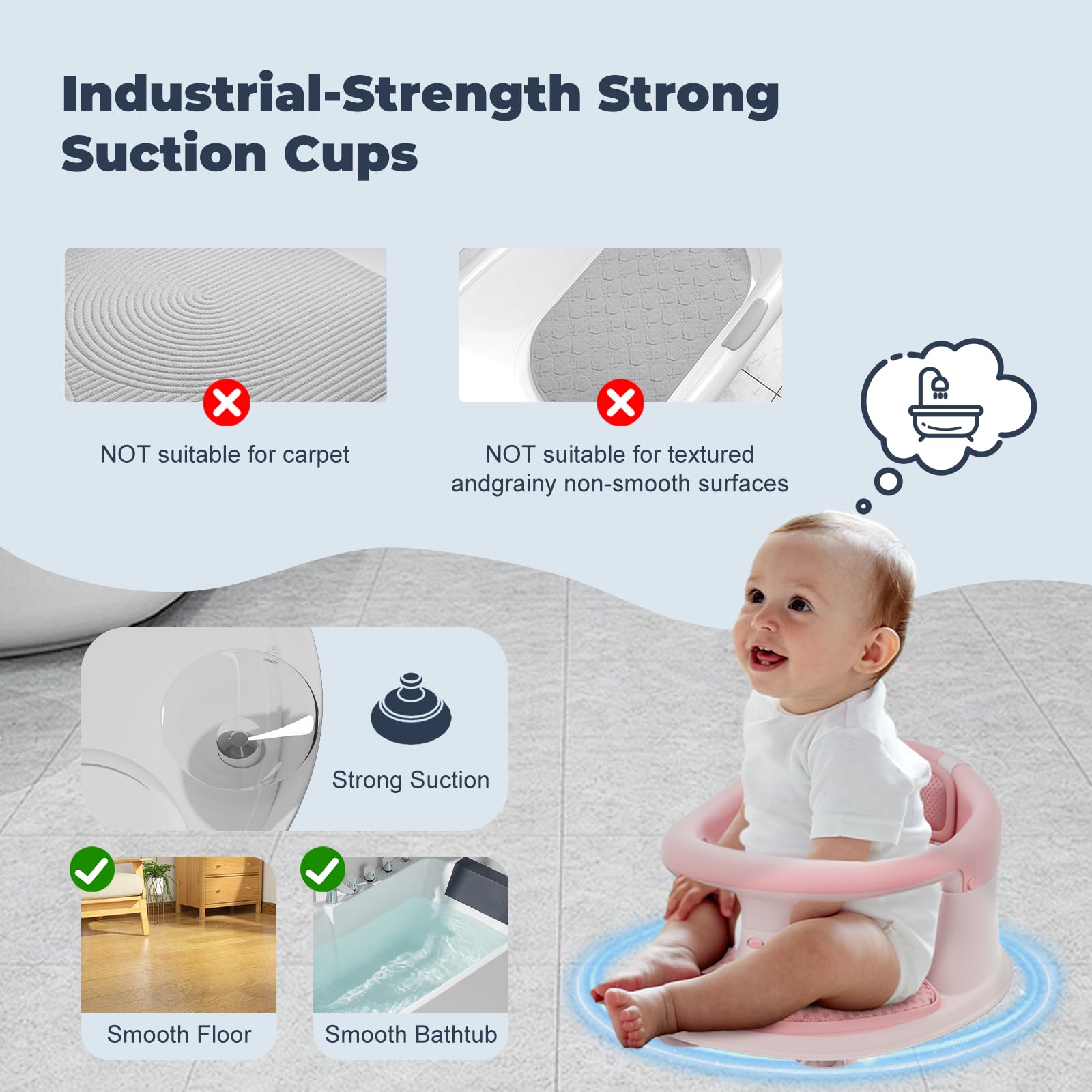 BORRAV bath seat folds compactly for easy storage and travel.