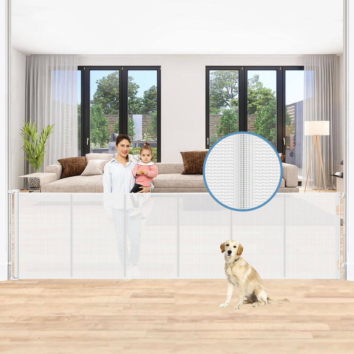 Borthmiu 150-inch extra-wide gate assembly offers wide coverage for safe baby and pet separation.