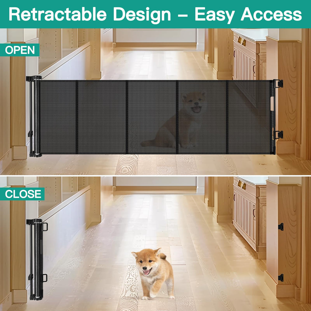 Borthmiu 0–80 inch expansion gate showing space-saving retractable design