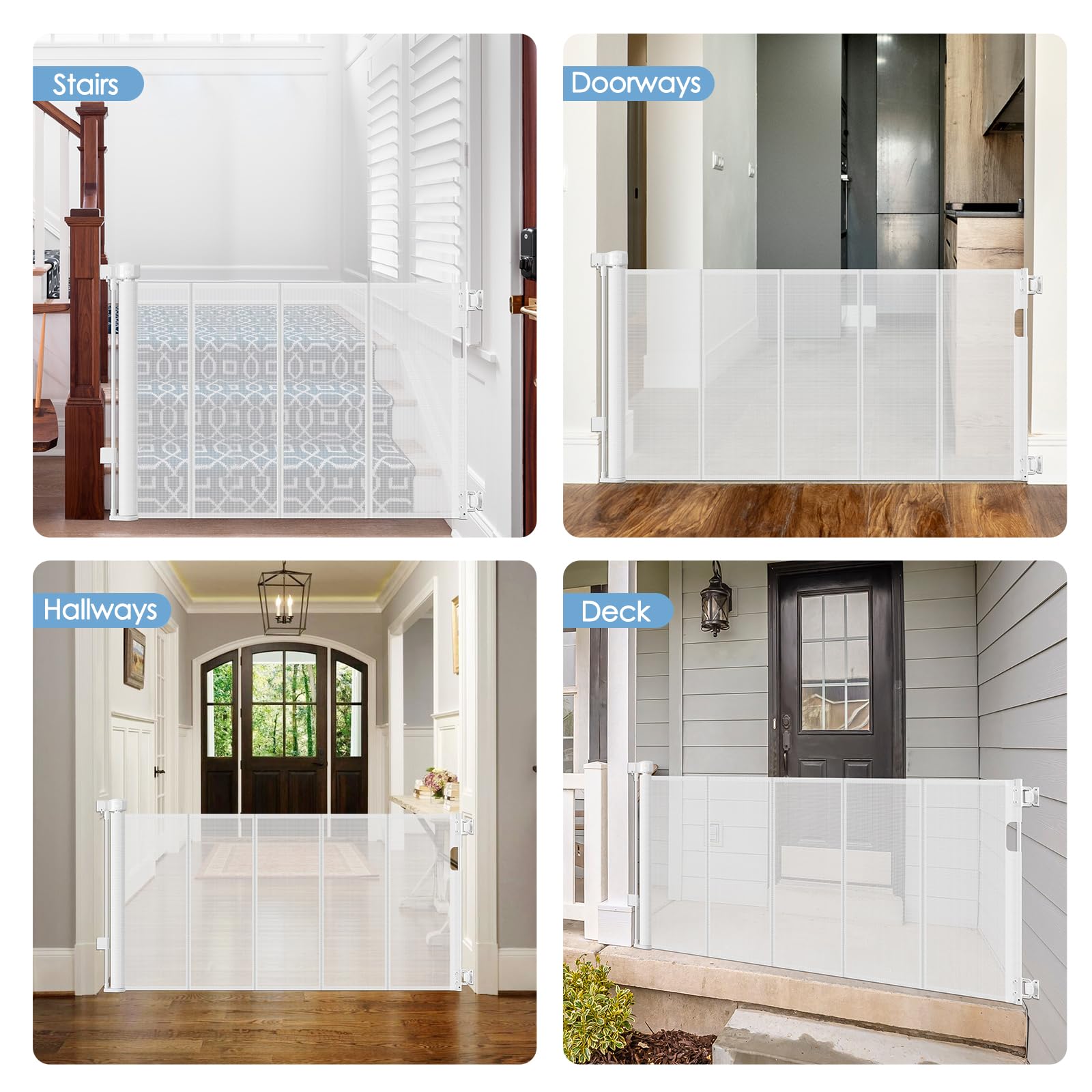 Borthmiu suitable for babies and pets in doorway, stair, and porch setups.