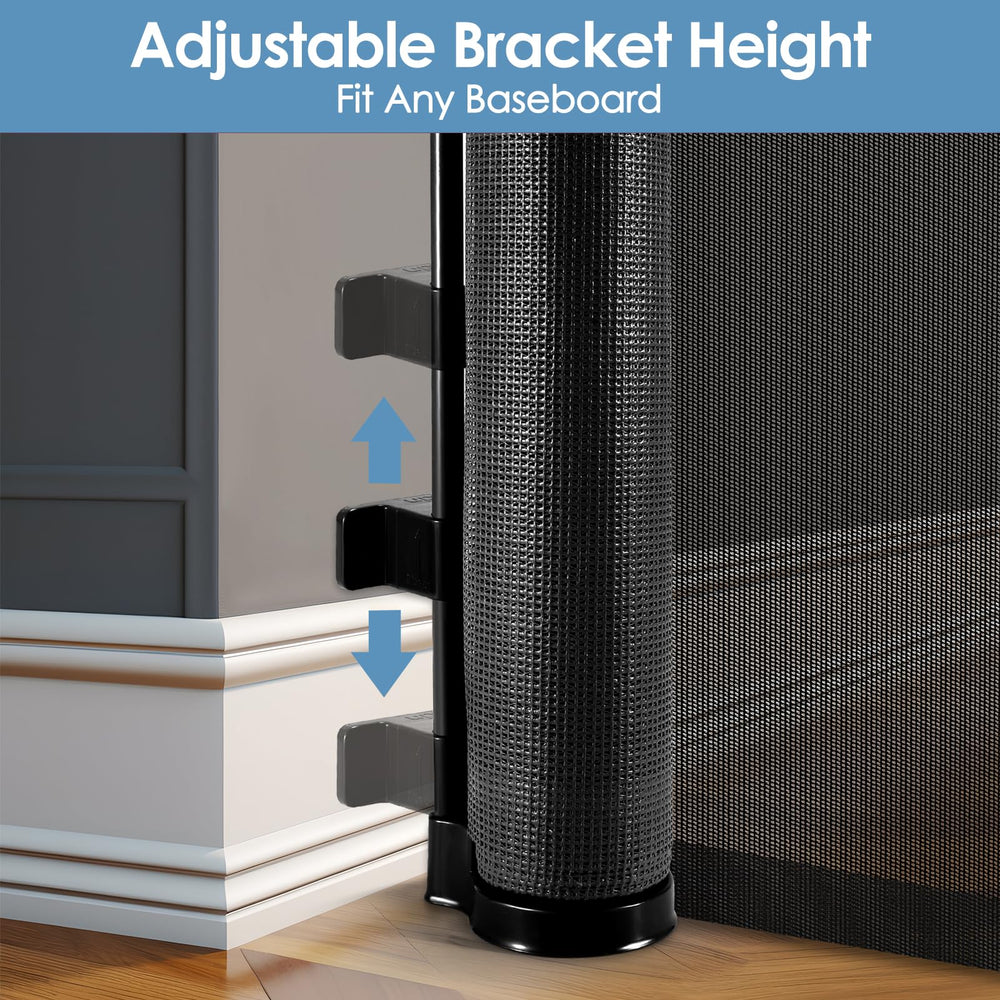 Borthmiu black finish gate outdoors, keeps babies and pets safe.