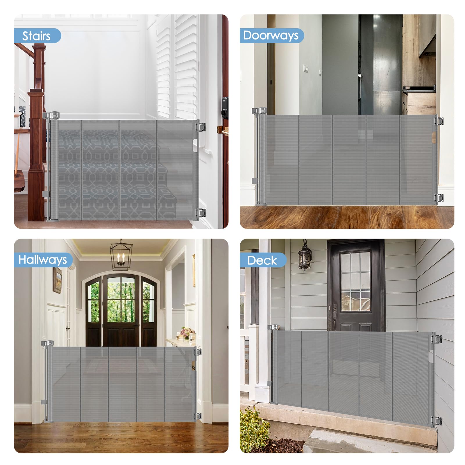 Borthmiu reinforced rods prevent crawling under the gate during playtime.
