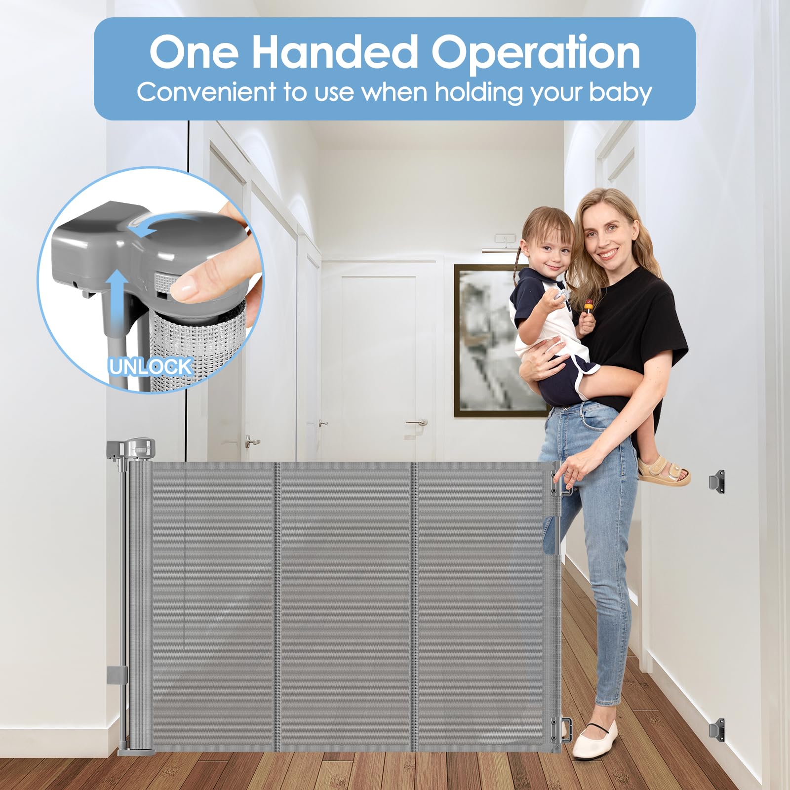 Borthmiu wide opening use demonstrates 55 inch extension for large spaces.