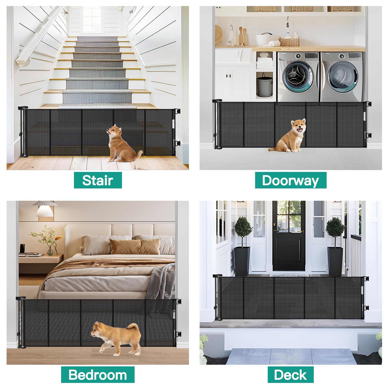 Borthmiu indoor-outdoor gate keeps pets away from stairs and decks