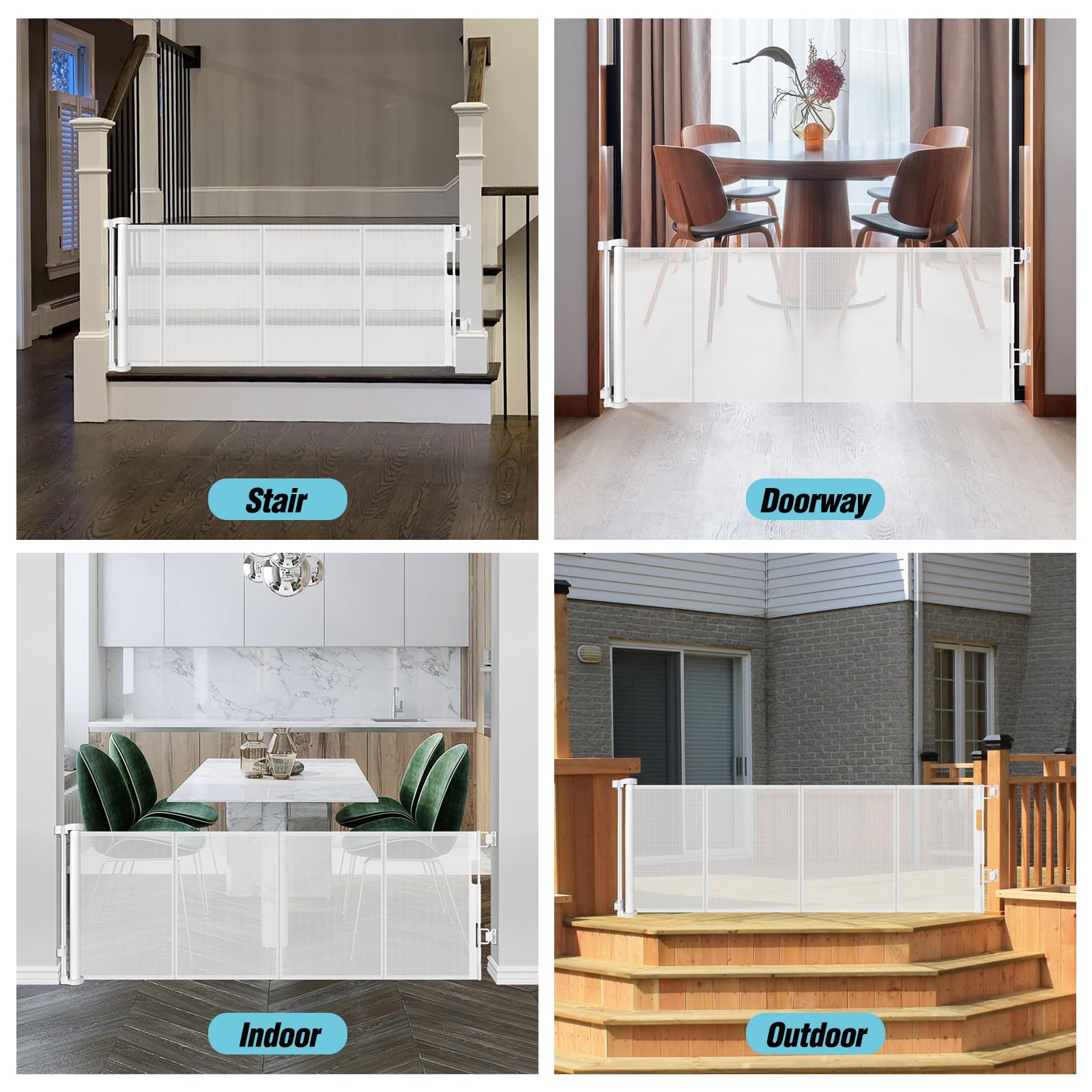 Indoor/outdoor Borthmiu puppy gate in use protecting pets.