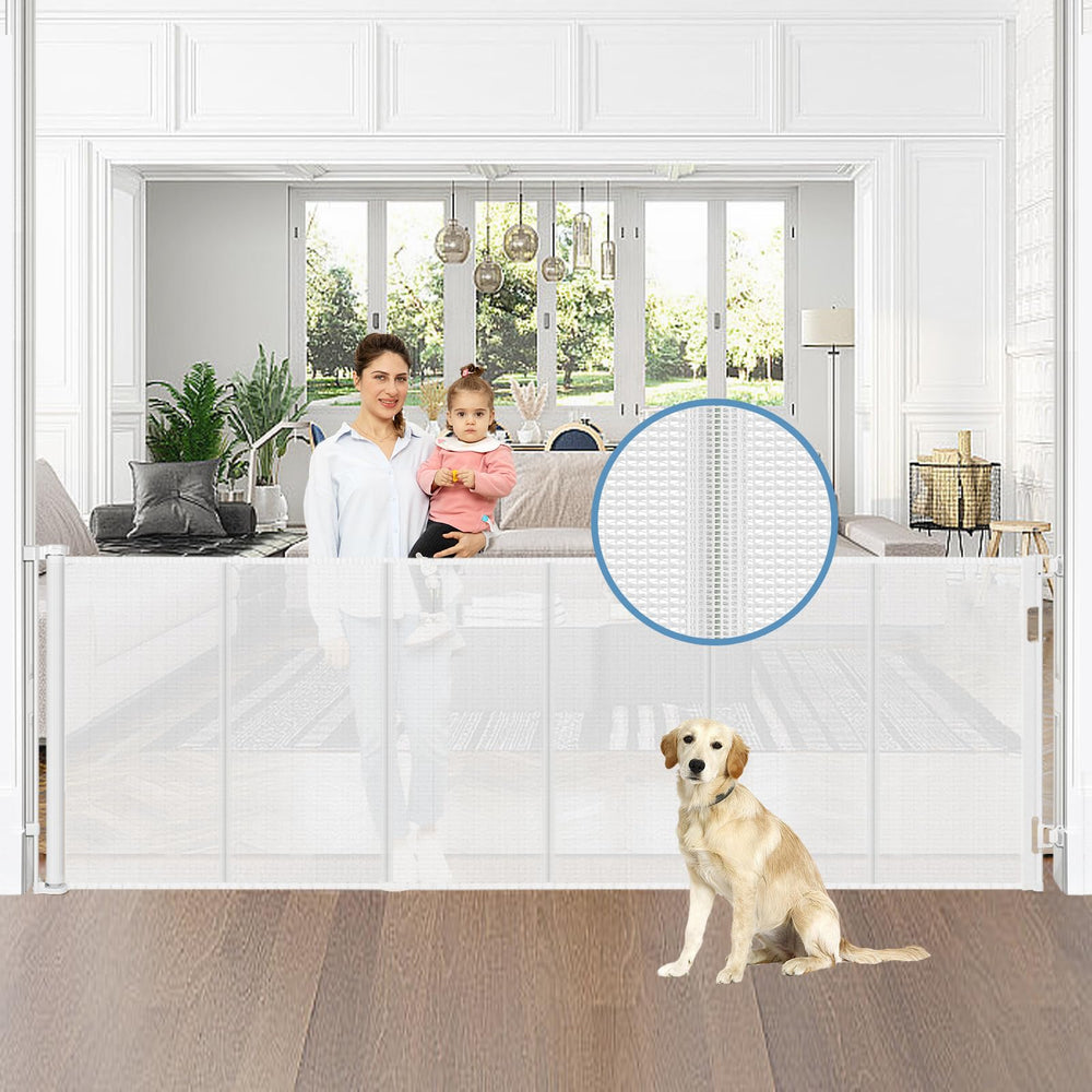 Borthmiu reinforced-75-wide-gate-mesh-extended for safe baby and pet play.
