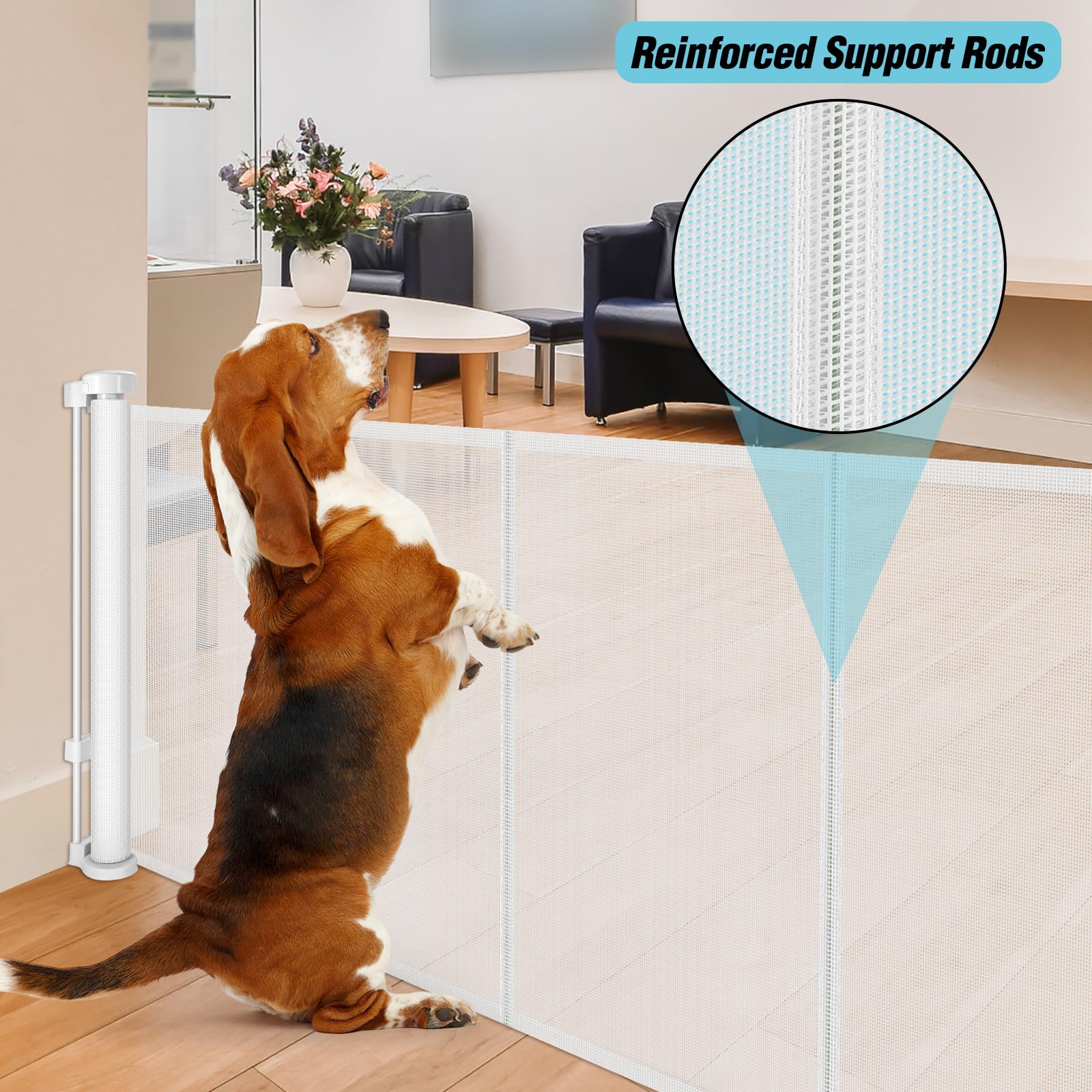 Reinforced rods prevent sagging for steady gate performance.