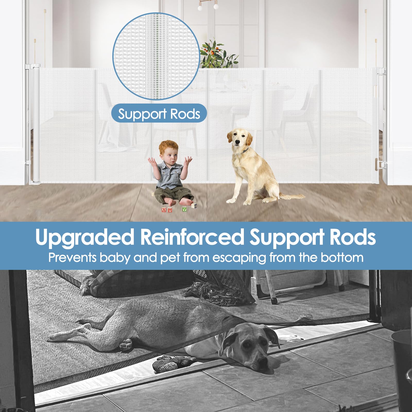 Borthmiu reinforced rods top detail illustrates taut mesh ready for high-traffic use.