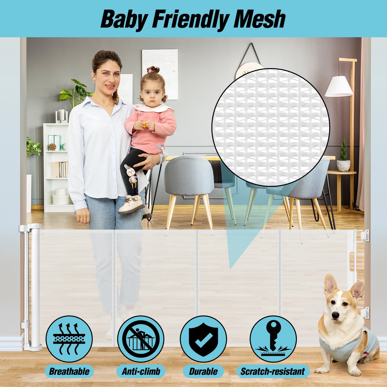 Scratch-resistant mesh stays durable during playful sessions.