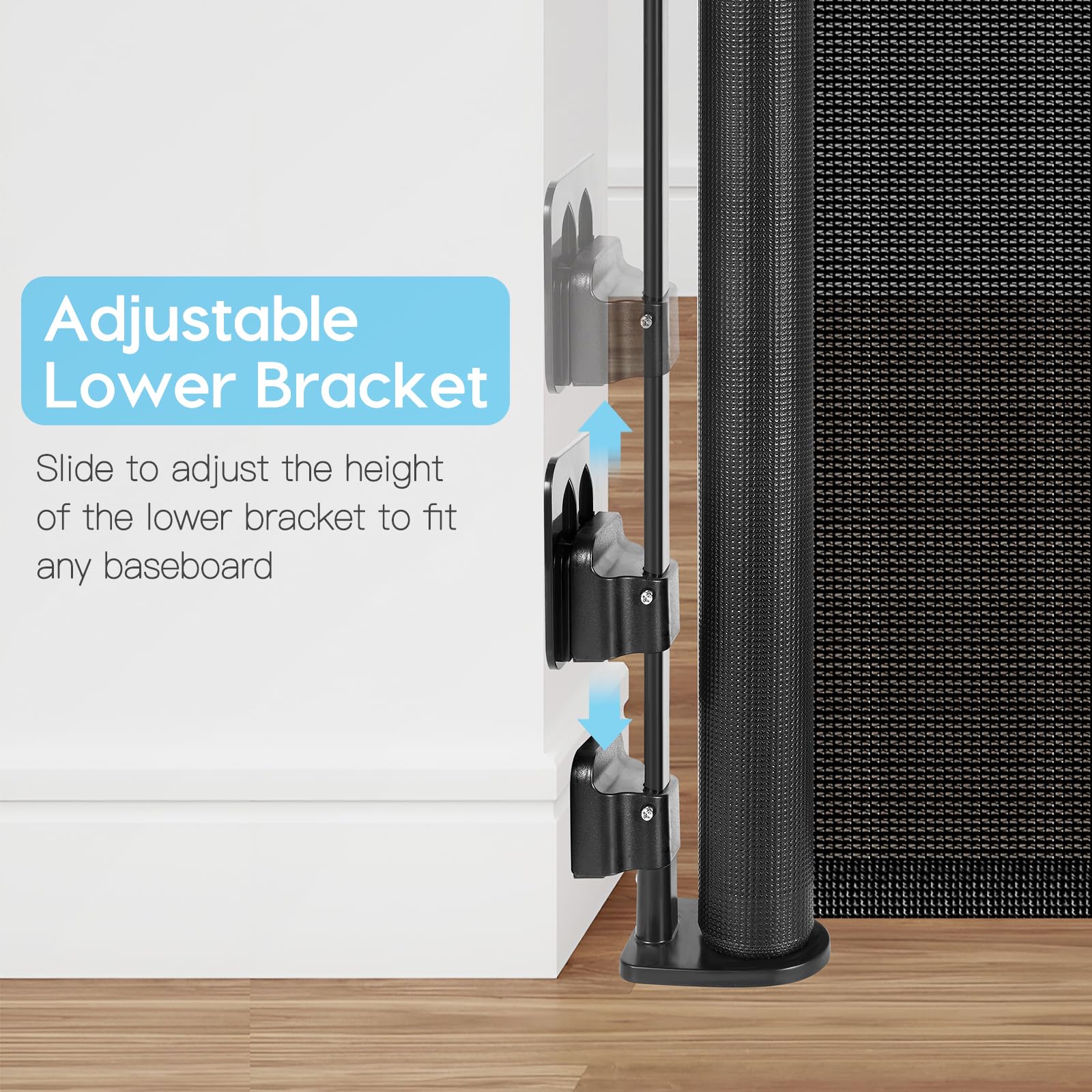 Borthmiu space-saving retractable design keeps gates out of the way.