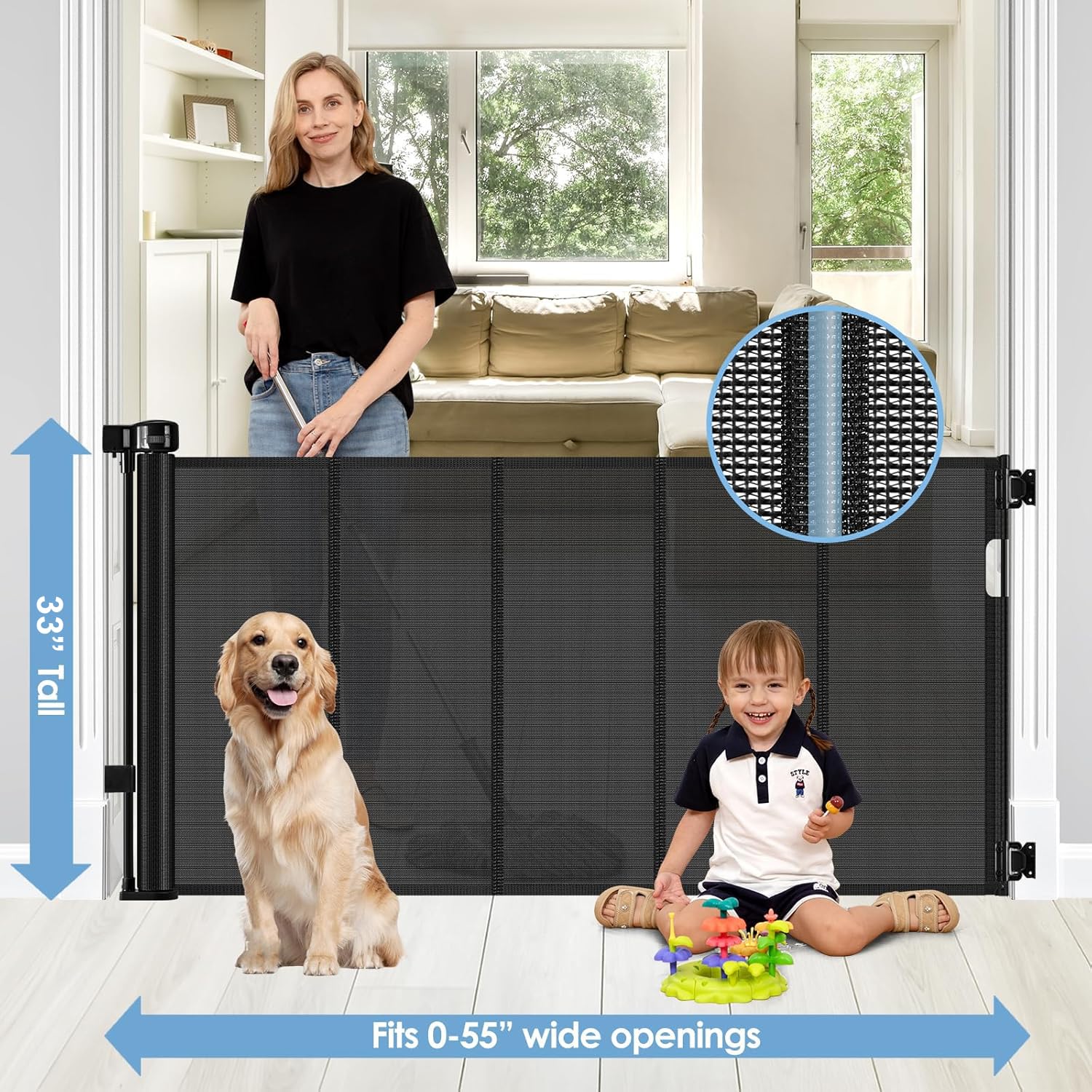 Borthmiu support-rods mesh gate top reinforcement prevents sagging and crawling under