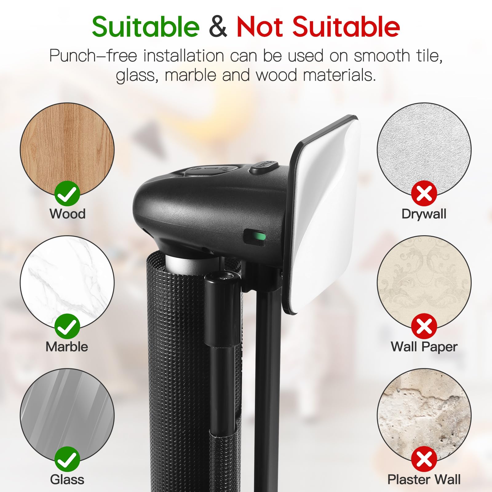 Borthmiu two installation methods no-drill and drill for versatile walls.