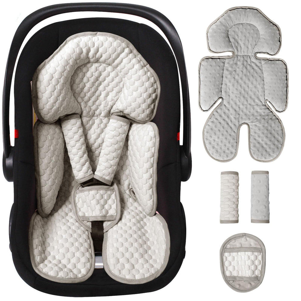 Boryokun 2-in-1 insert head-body support for infant car seats improves on-the-go comfort.