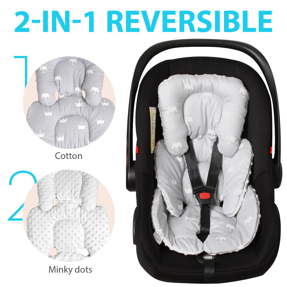 Boryokun Infant Carseat Insert head support provides gentle neck stabilization during rides.