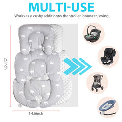 Boryokun Infant Carseat Insert universal fit demonstrates compatibility with 3- and 5-point harnesses.