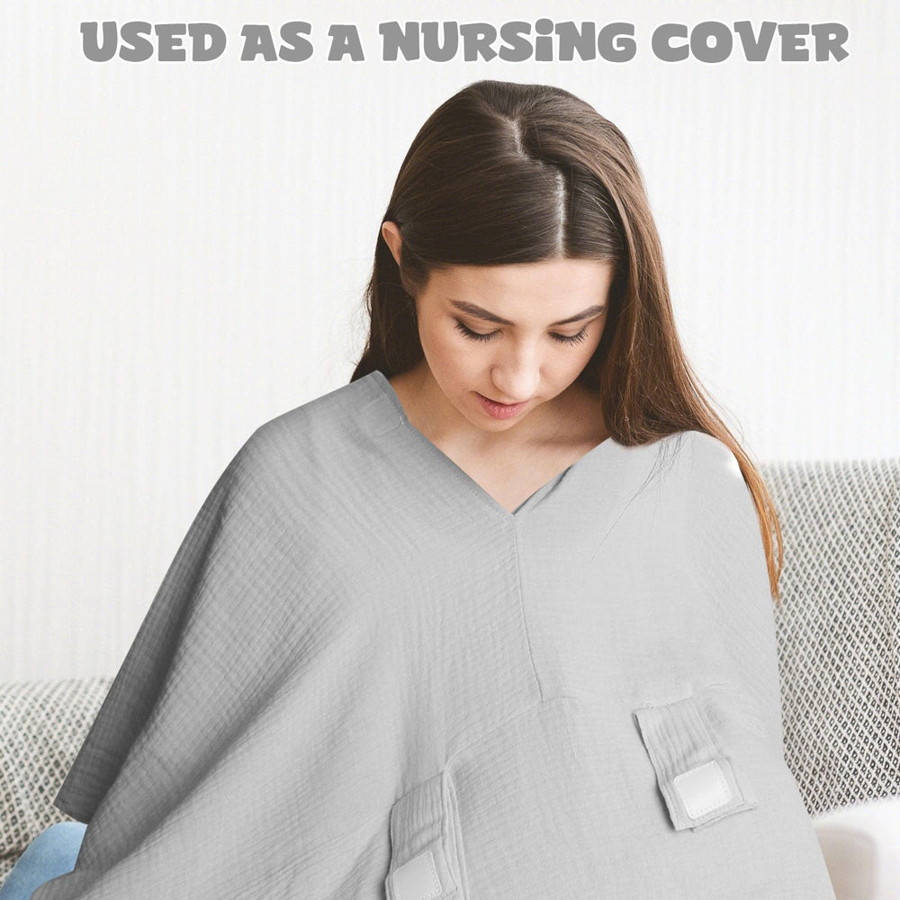 Boryokun muslin car seat cover 11-layer structure demonstrates durability and softness.