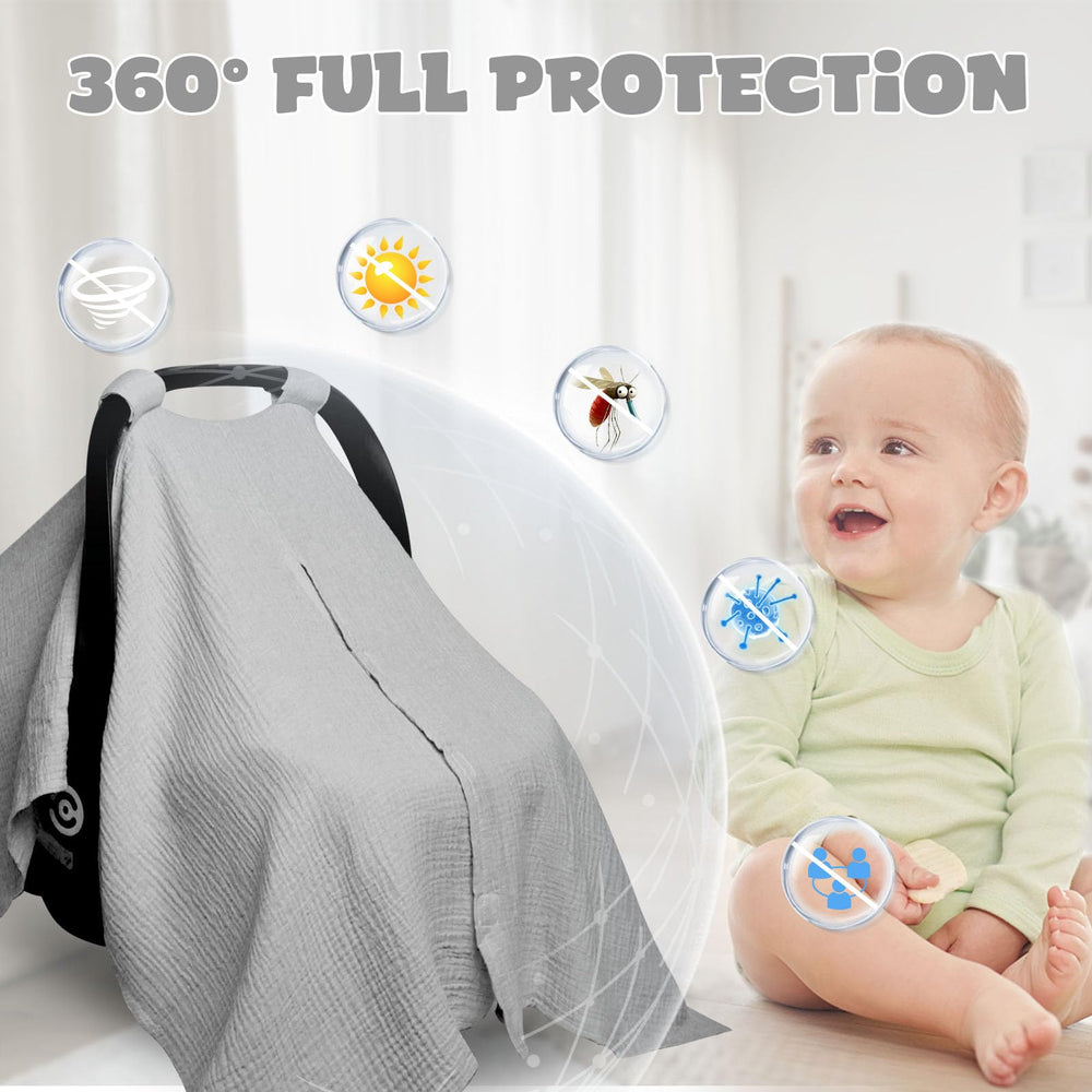 Boryokun muslin car seat cover nursing privacy design for discreet feeding.