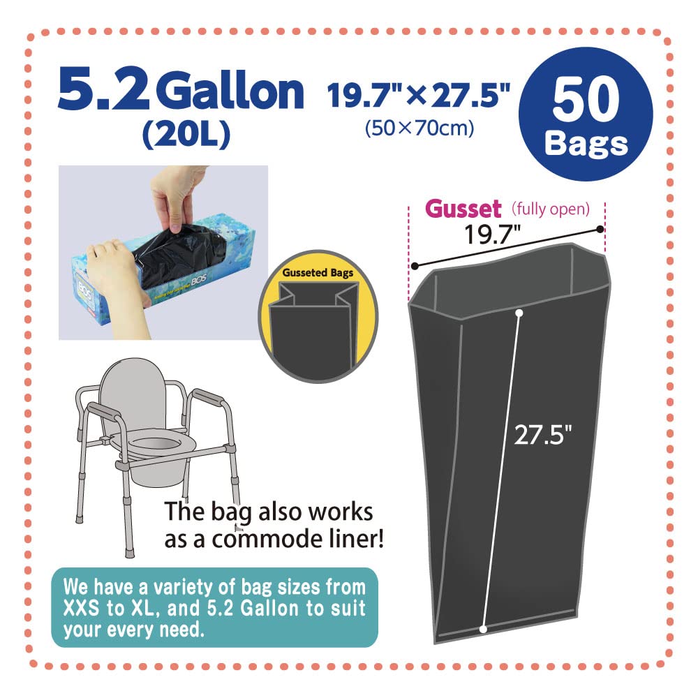 BOS Amazing odor-sealing bags with expanded gussets fit bulky contents.