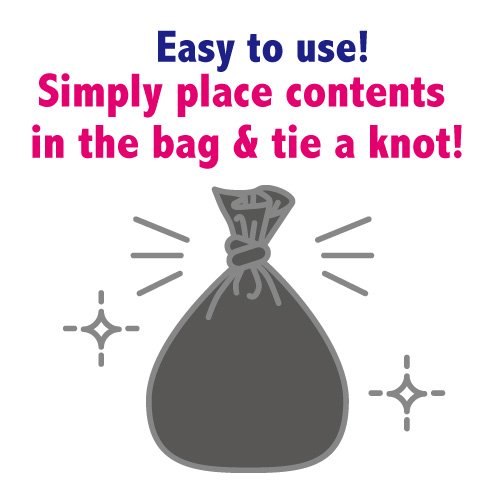 BOS Amazing odor-sealing bags show no handles but easy knots.