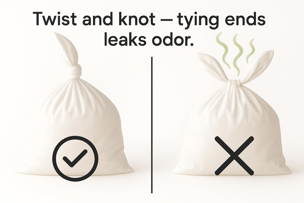 BOS cream-yellow in-bin use emphasizes convenient disposal.