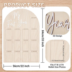 Bosctanuc large year frame layout shows 12 monthly slots for easy growth tracking