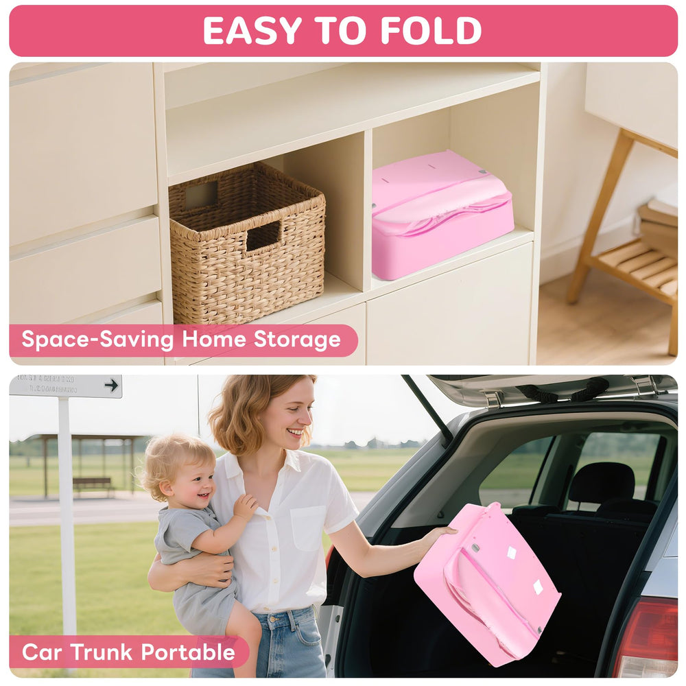 BOSEDSANG 4-in-1 high chair pink safety-harness focus on secure meals