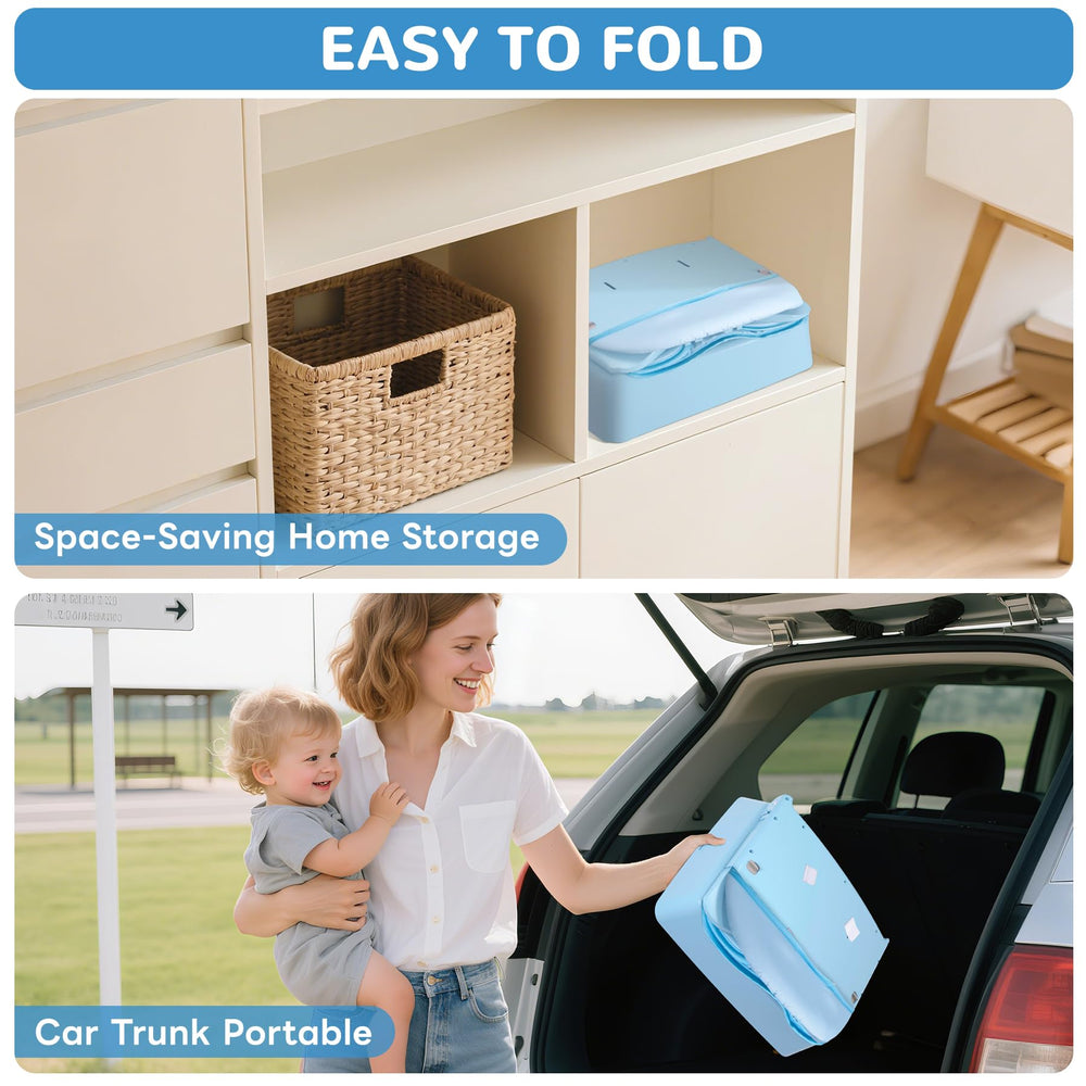 BOSEDSANG high chair blue foldable carry design for travel
