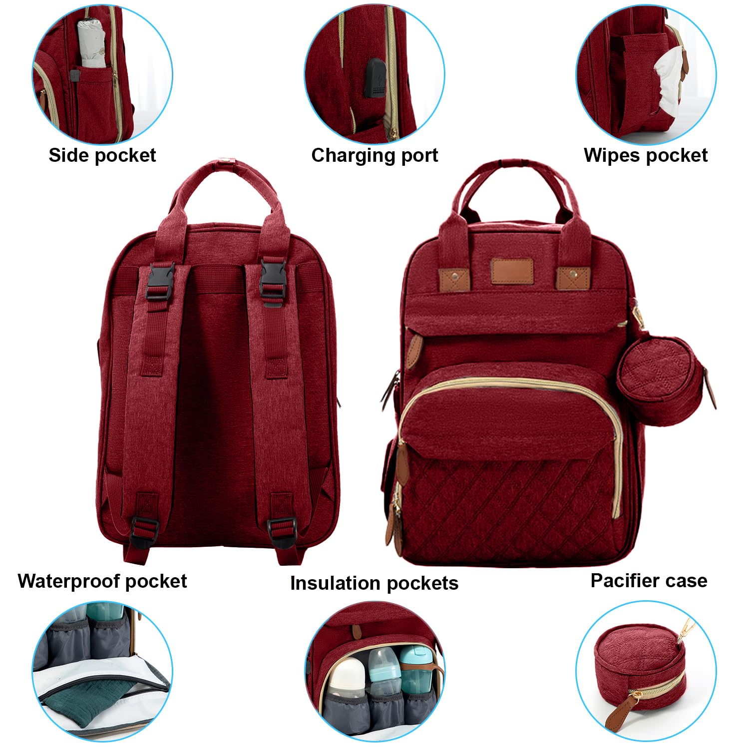 Bosi Bozi Eco Ouverture insulated-bottle-pockets help keep drinks ready.