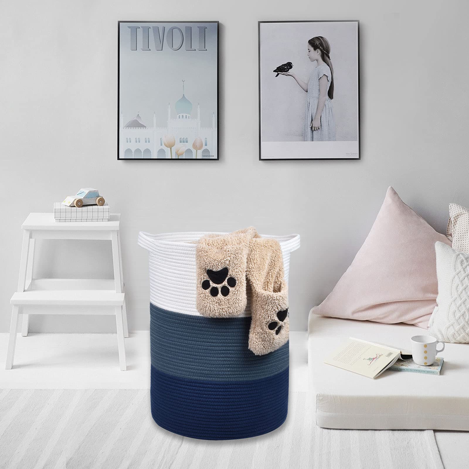 BOSROTY baby clothes basket keeps daily items within reach