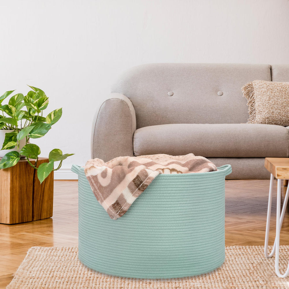 BOSROTY baby essentials basket in nursery keeps daily items organized.