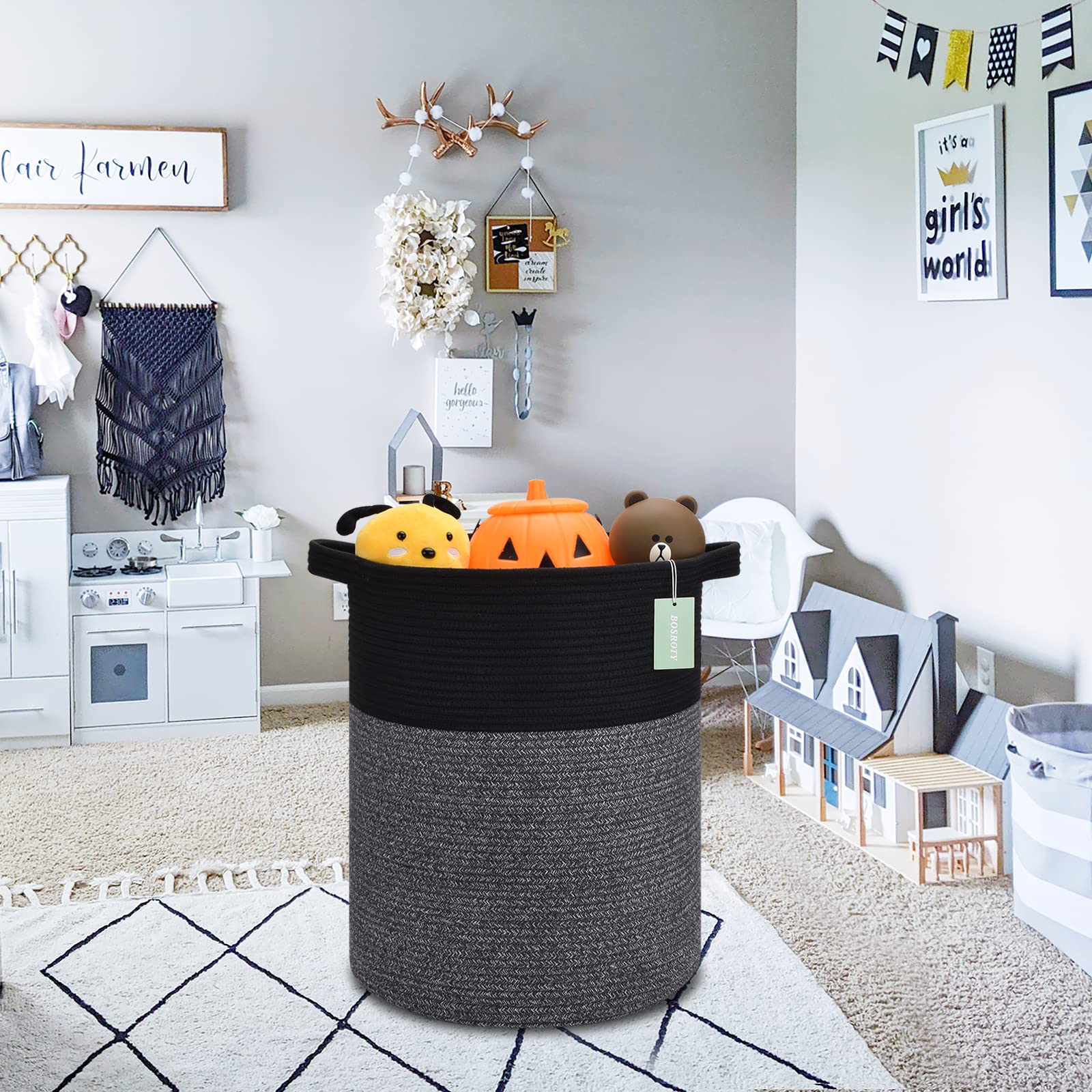 BOSROTY basket folds flat when empty for easy storage