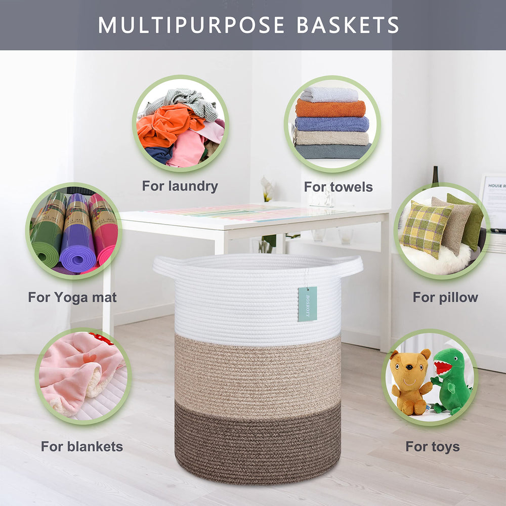 BOSROTY basket handles close-up emphasizing reinforced stitching for easy transport