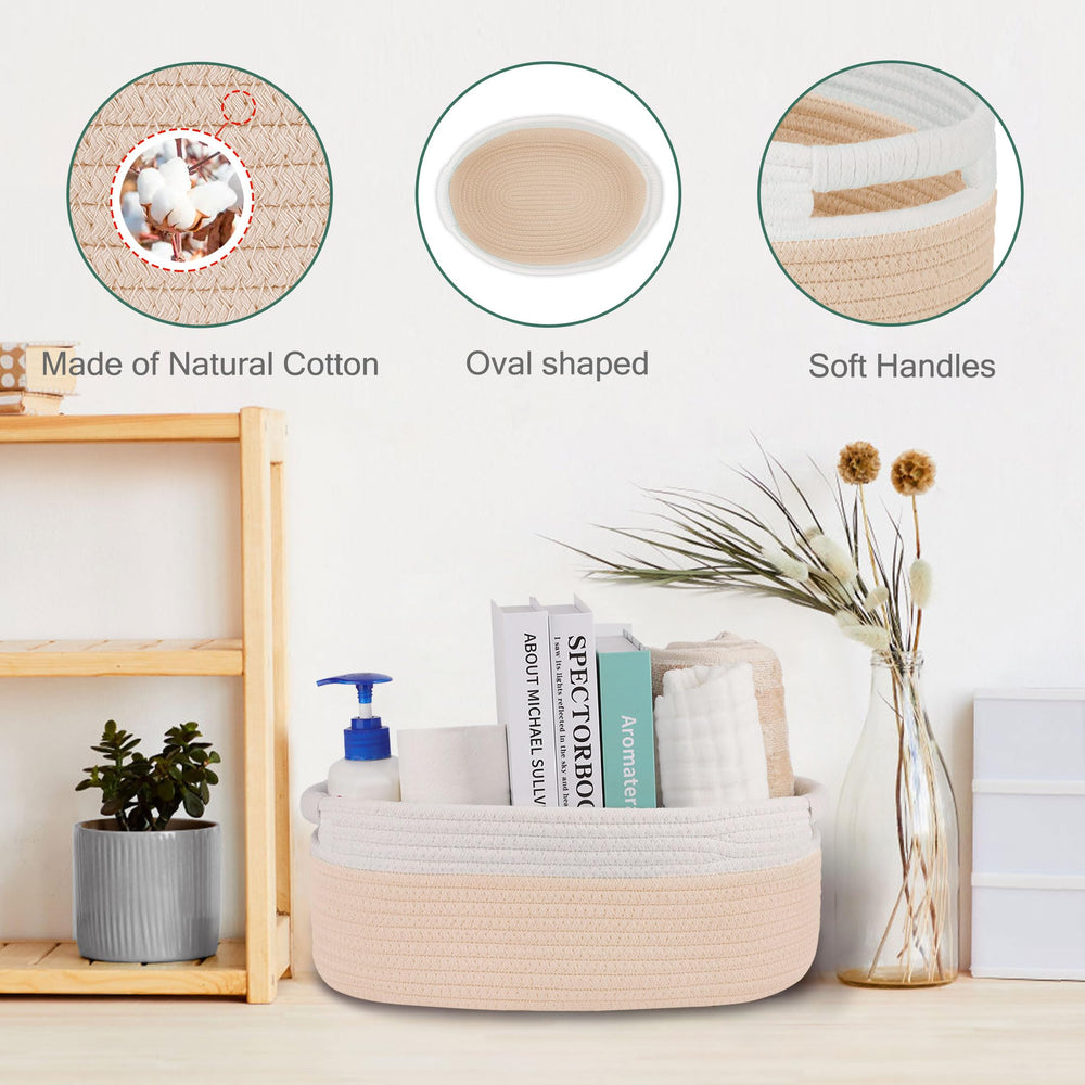 BOSROTY basket in nursery storage keeps diapers and essentials tidy