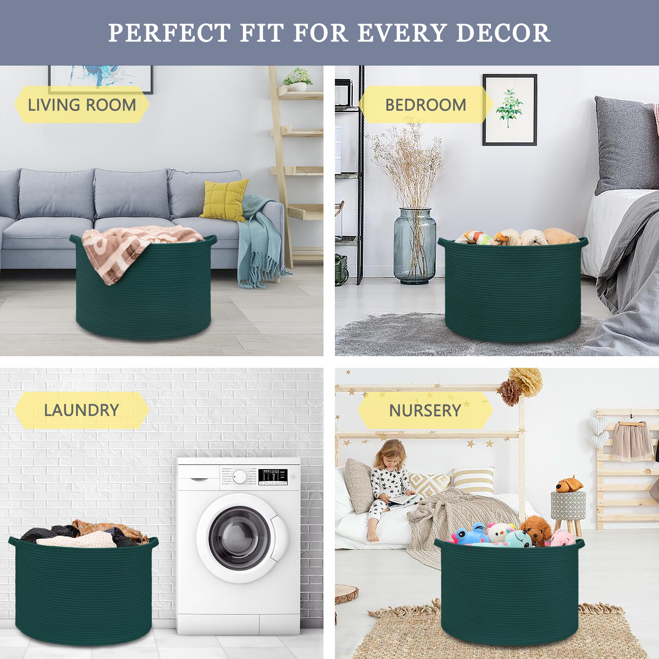 BOSROTY basket used for toy storage keeps playroom organized.