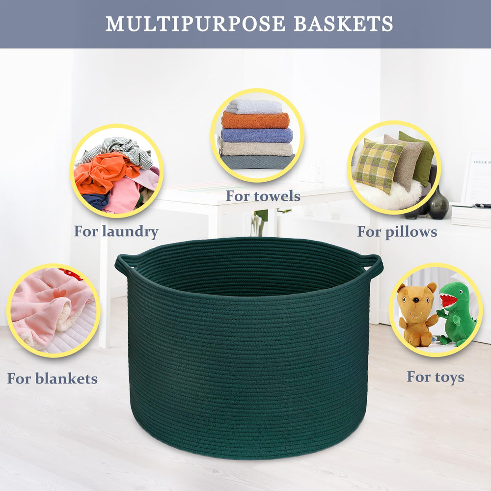 BOSROTY basket in bedroom decor blends with dark-green theme.