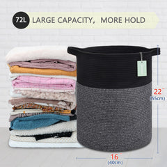 BOSROTY cotton rope basket in kids' room doubles as toy and blanket storage
