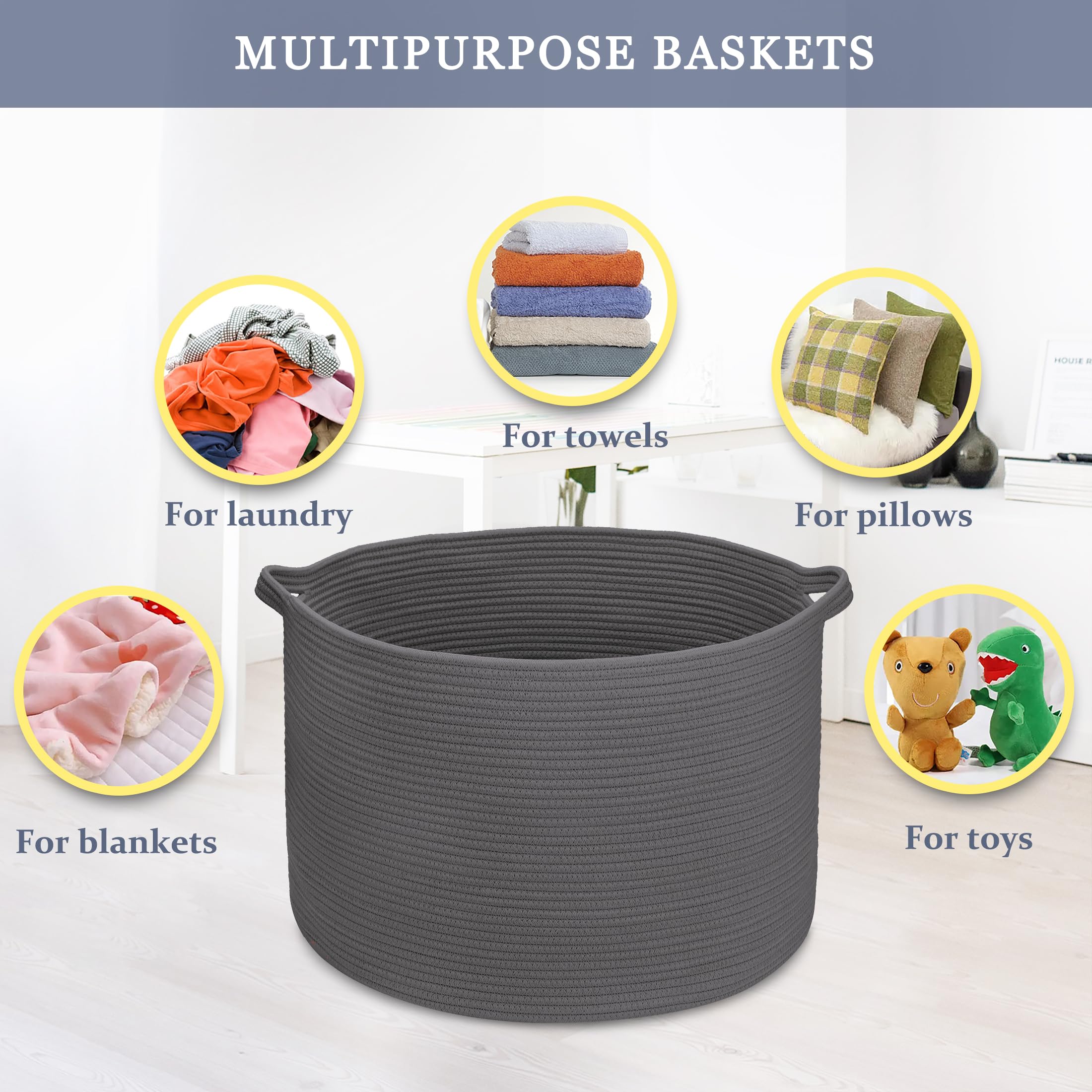 BOSROTY decor basket adds modern style and organization.