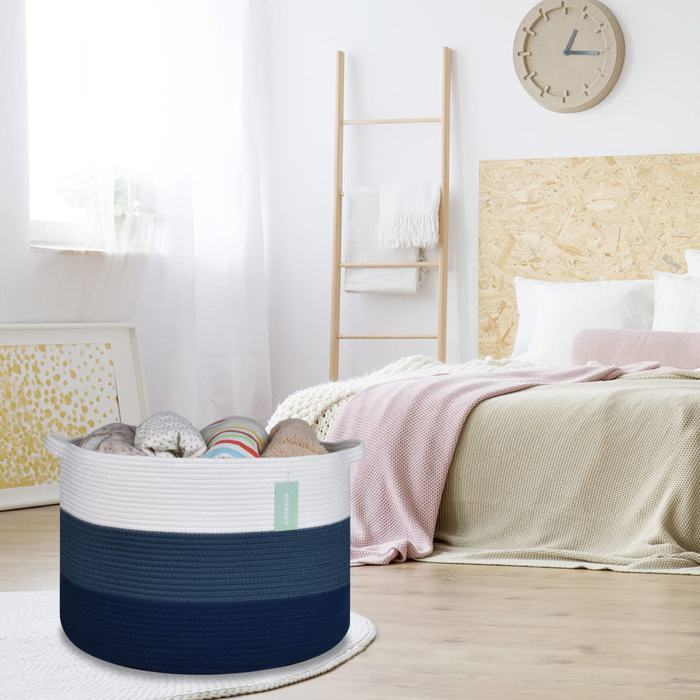 Bosroty decorative rope basket enhances home decor while keeping items tidy.