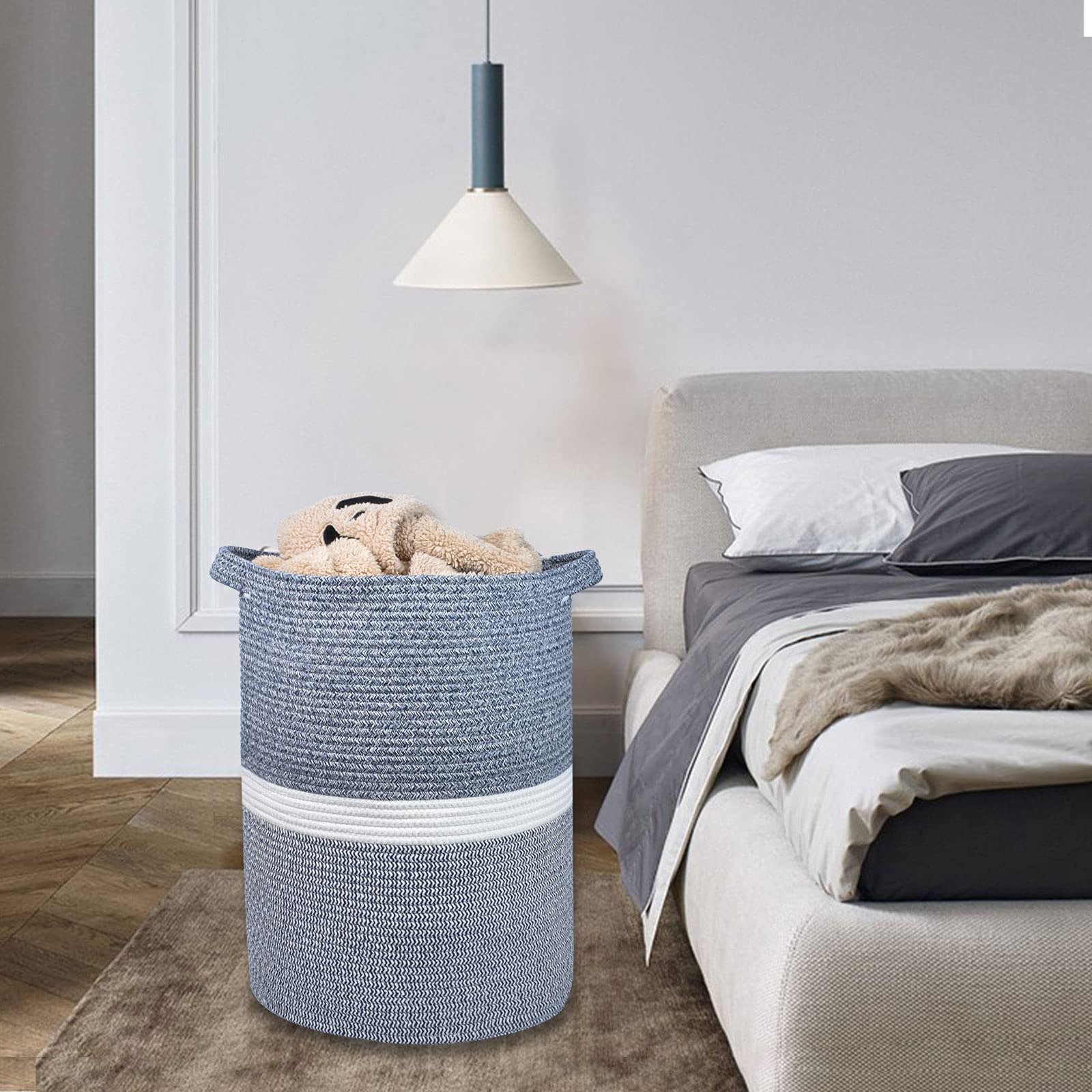 BOSROTY towel and garment organizer basket blending with decor