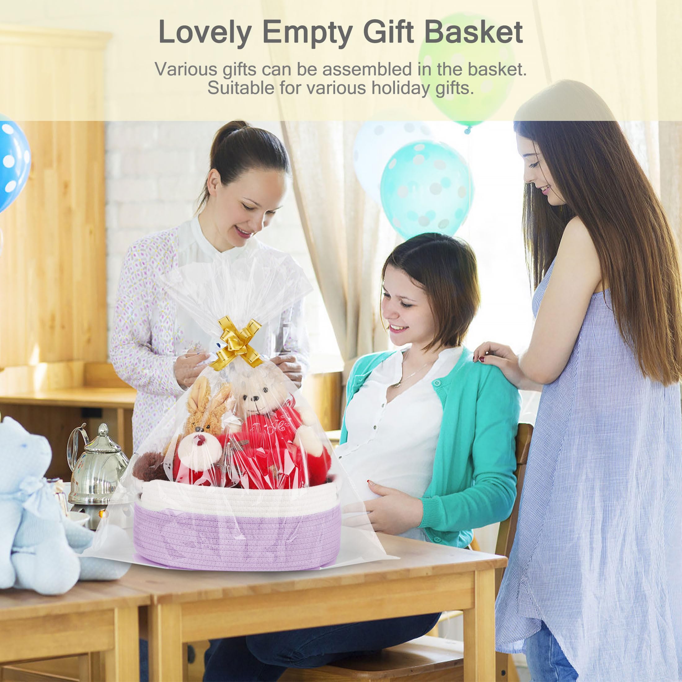 BOSROTY empty gift basket in 13x9x5.5 inches for versatile use.