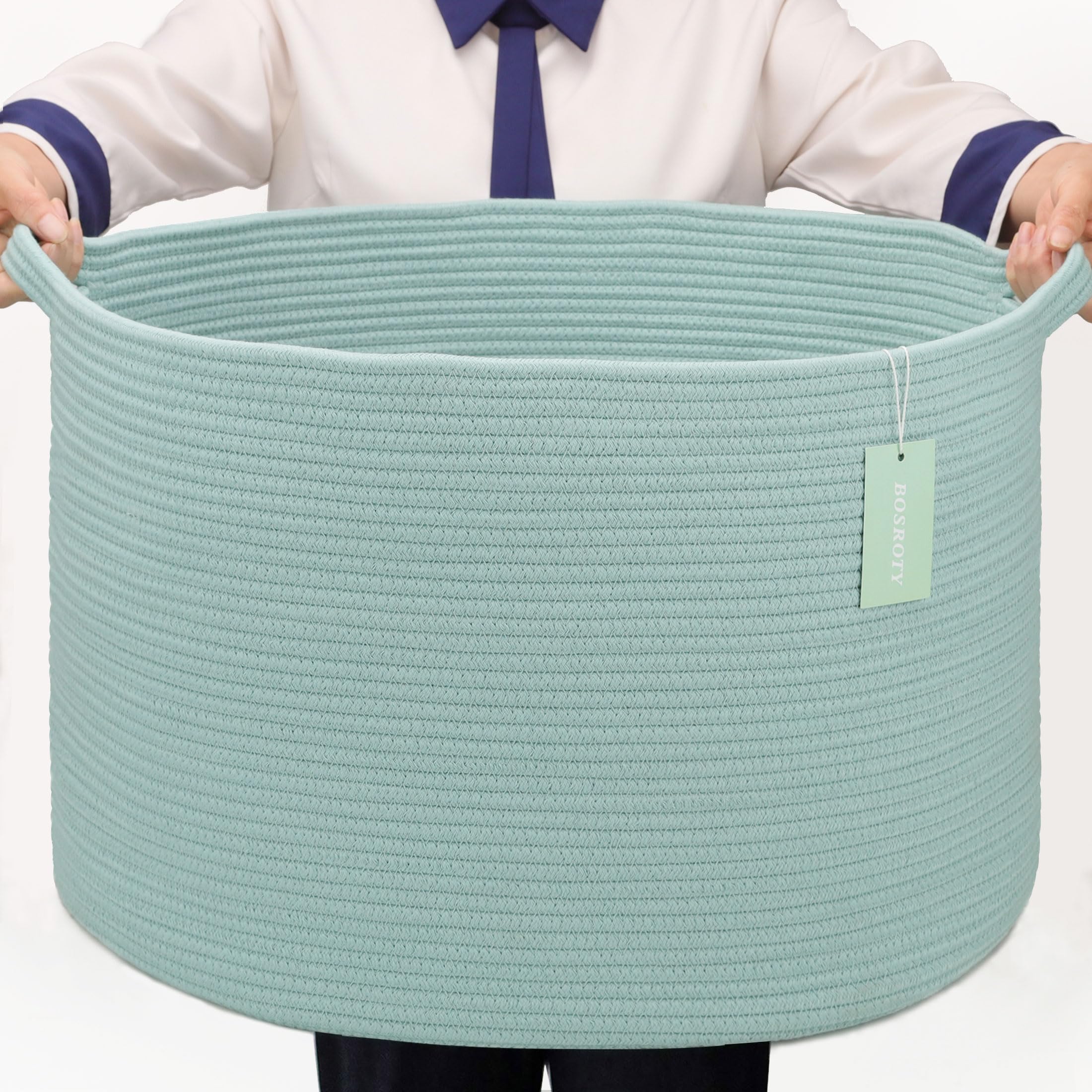 BOSROTY extra-large basket living room organization for clutter-free storage.