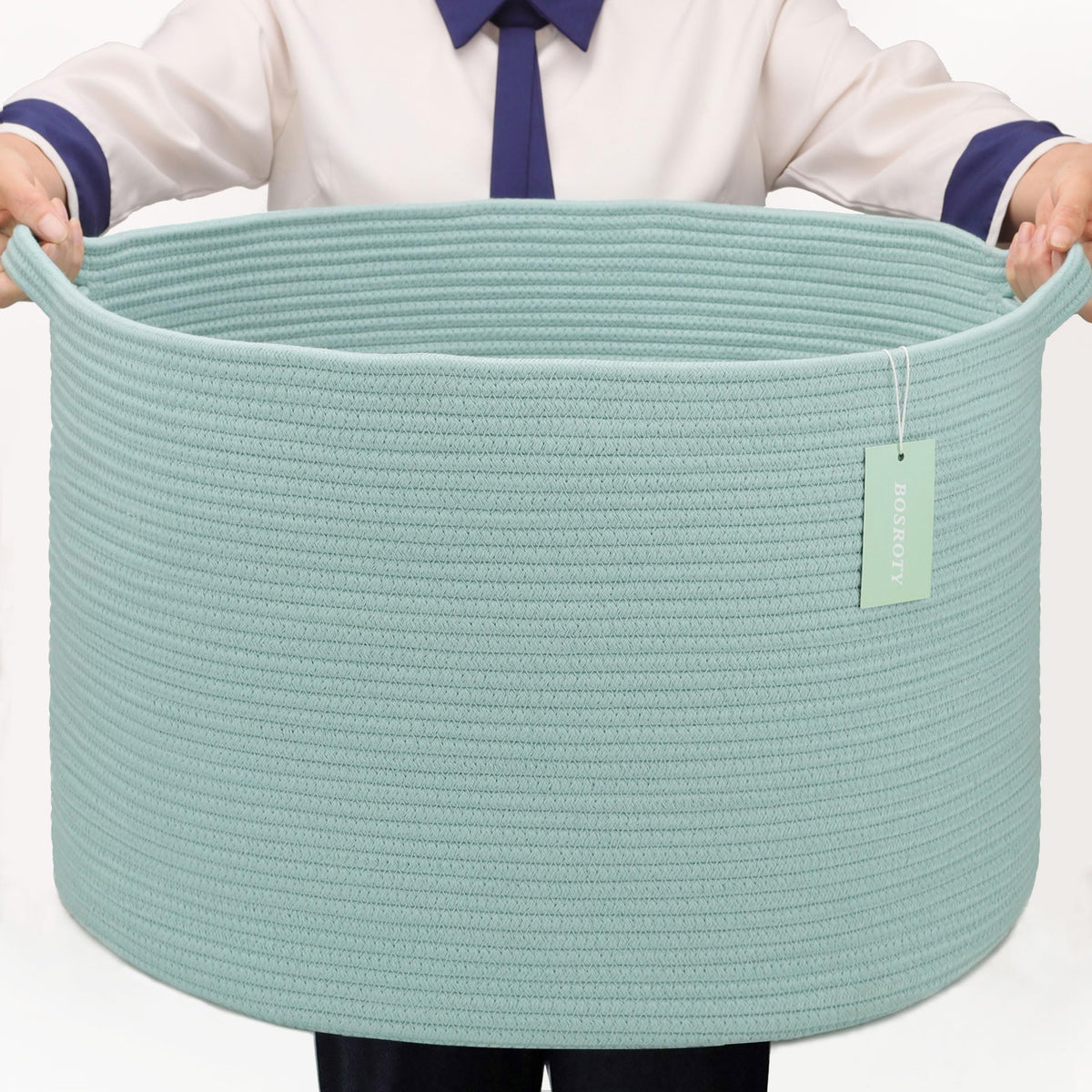 BOSROTY extra-large basket living room organization for clutter-free storage.