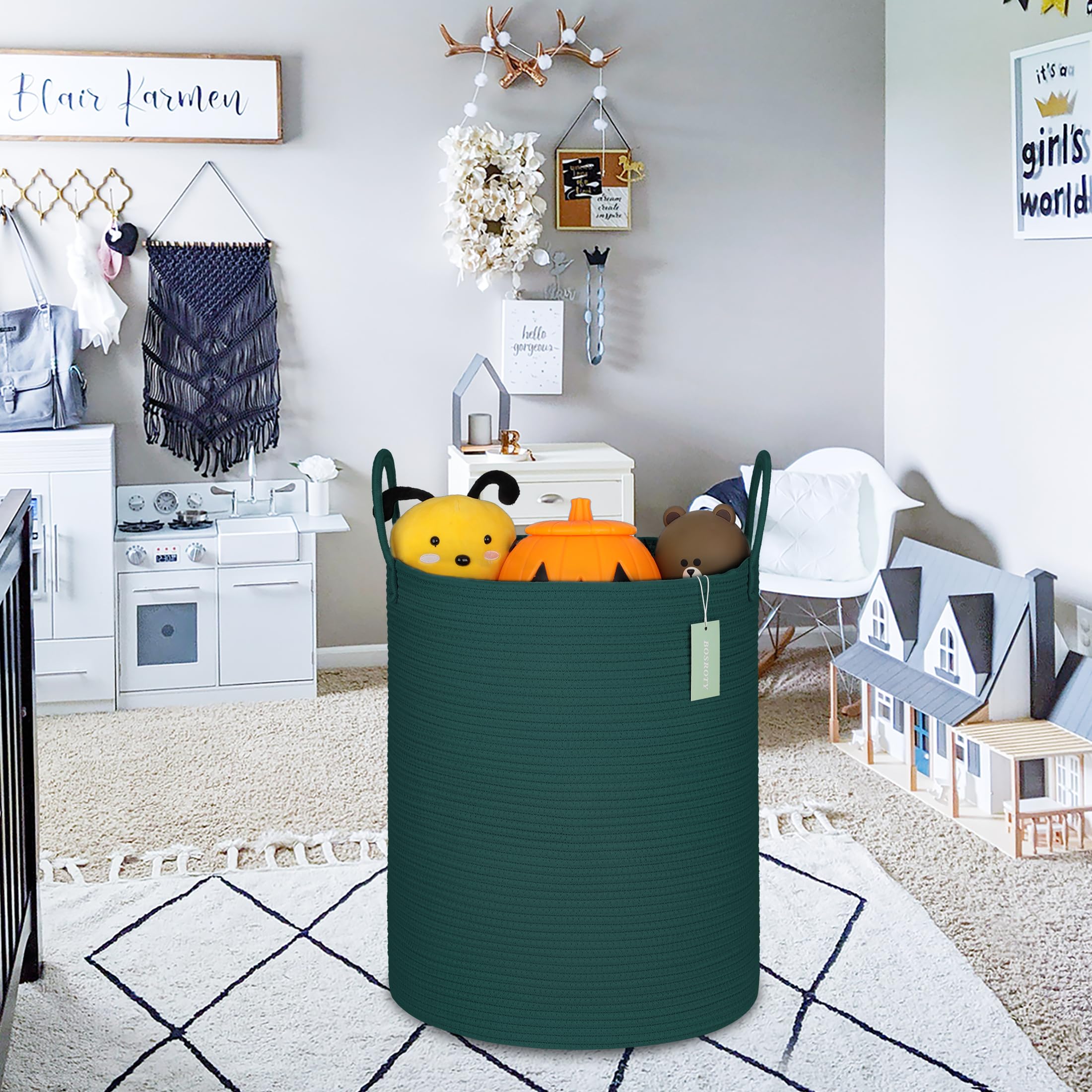 BOSROTY basket with reinforced handles for easy carrying